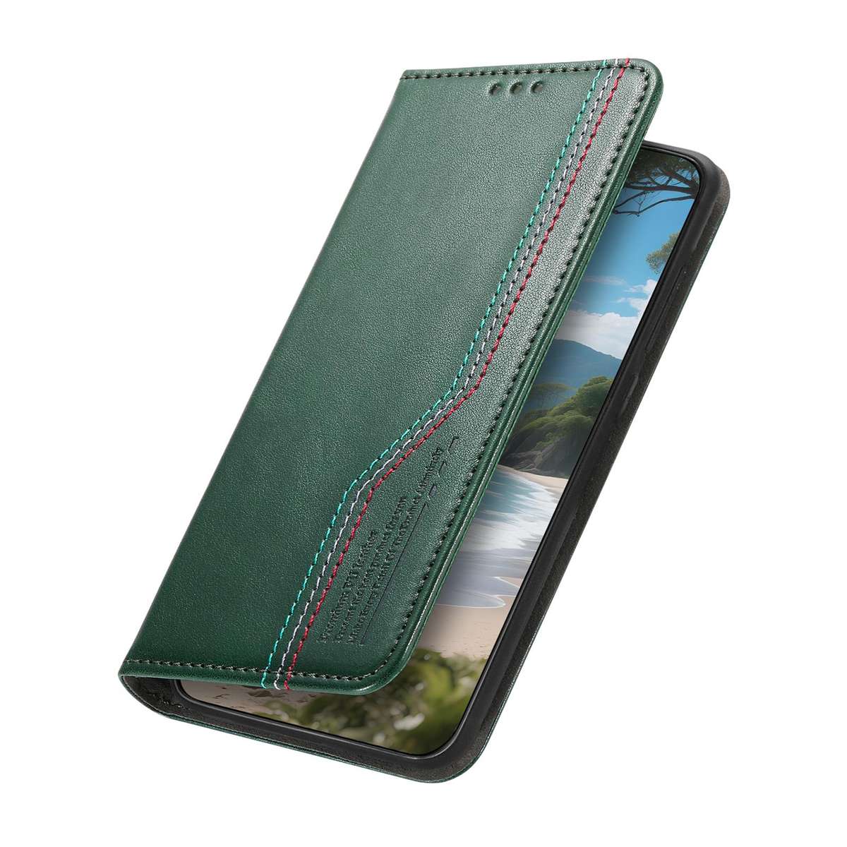 For Redmi 14C 4G / 5G Elastic Wristband Magnetic Suction Leather Phone Case(Green)