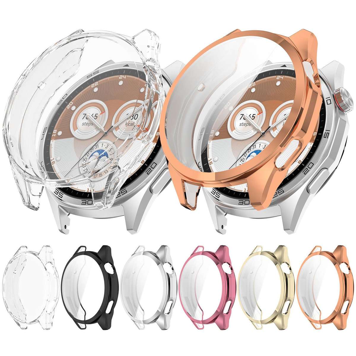 For Huawei Watch GT6 46mm Electroplated TPU Full Coverage Watch Protective Cover(Transparent)