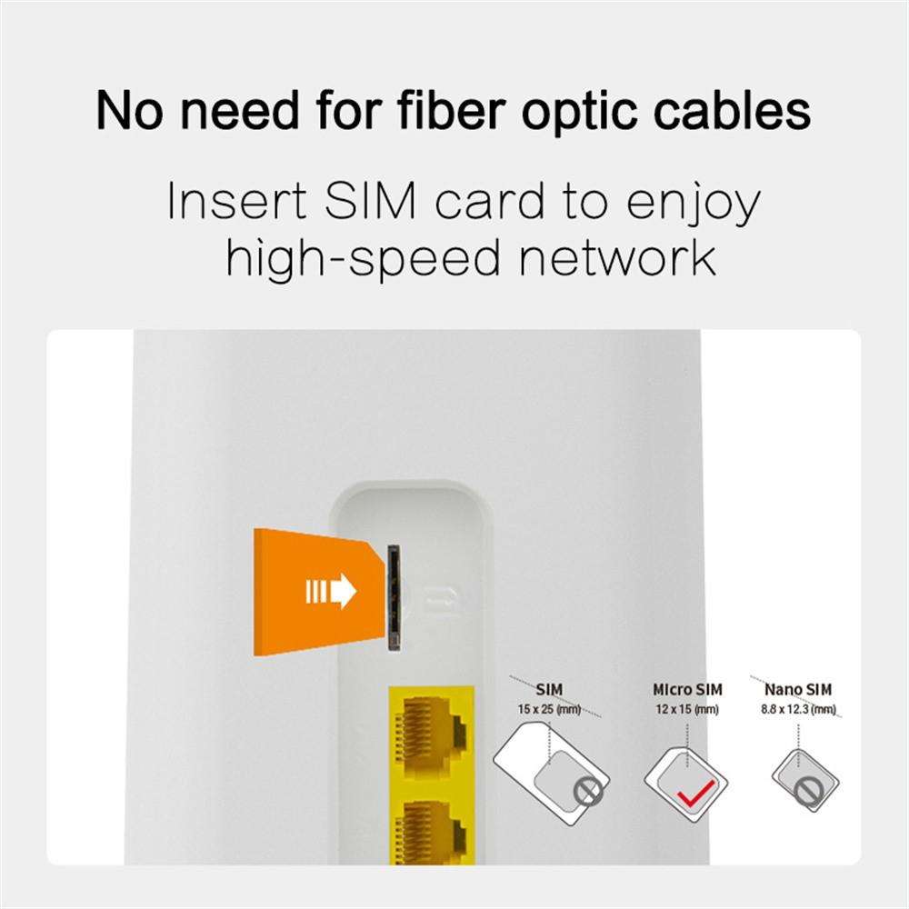 CPF101-E8 Home Office SIM Card Mobile WiFi Hotspot 3 LAN Ports Eurasian Version 4G LTE Router, Plug: