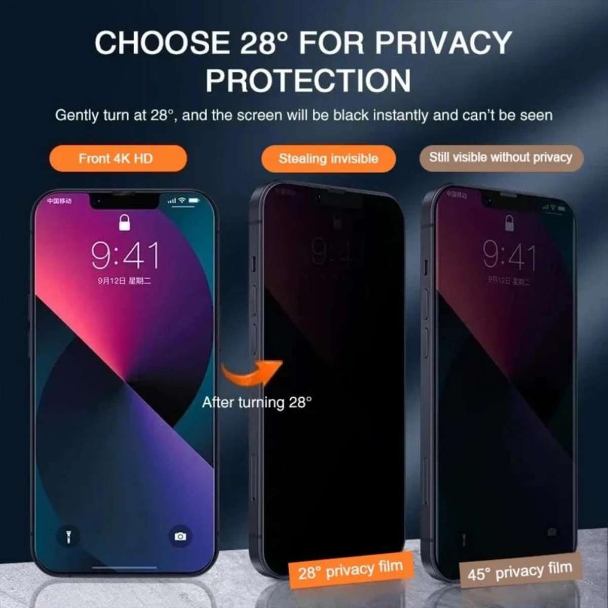 For iPhone 17 Pro Max 10pcs Kalebol High-Aluminum Screen-Printed Full-Coverage Black-Border Privac