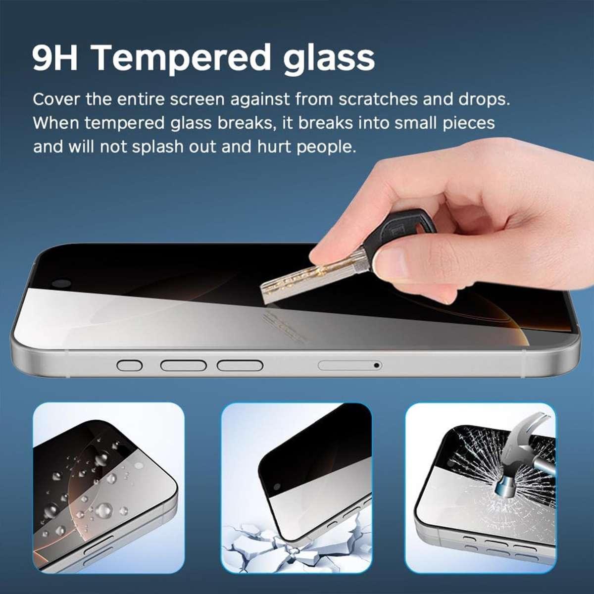 For iPhone 17 Pro Max 10pcs Kalebol High-Aluminum Screen-Printed Full-Coverage Black-Border Privac