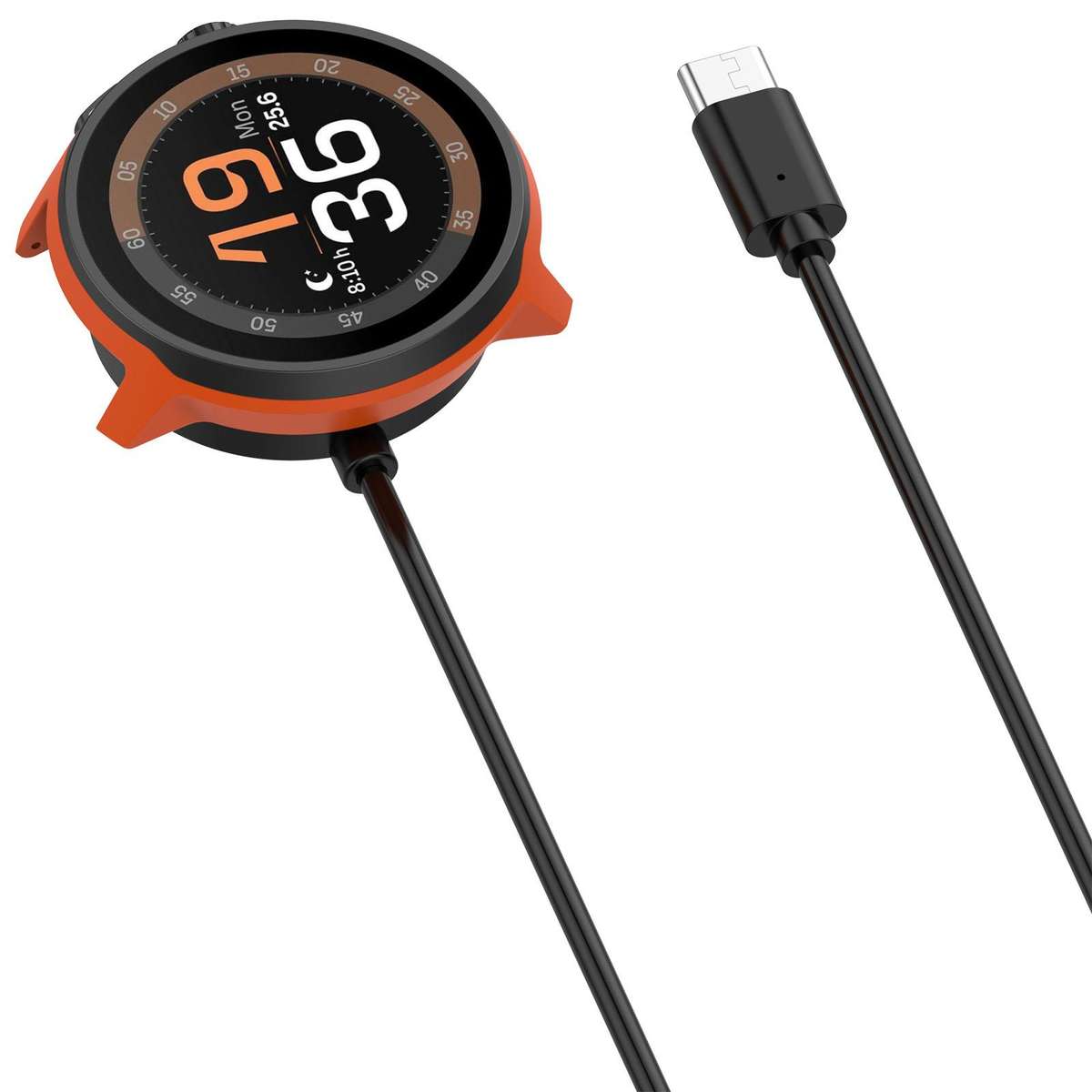 For Suunto Run USB-C / Type-C Interface Magnetic Watch Charging Cable Charging Dock(Black)