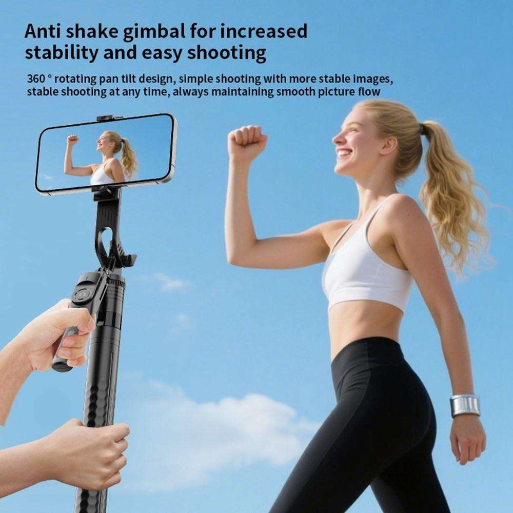 K50 1.9m Extendable Live Streaming Floor Stand Single Phone Clip Bluetooth Selfie Stick Tripod(Bl...