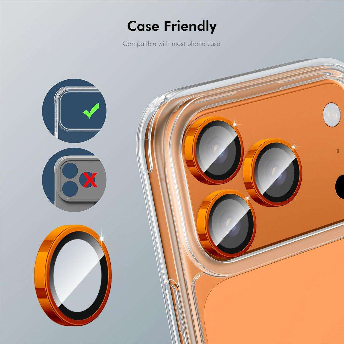 For iPhone 17 Pro / 17 Pro Max ENKAY AR Anti-reflection Camera Lens Glass Full Film(Orange)