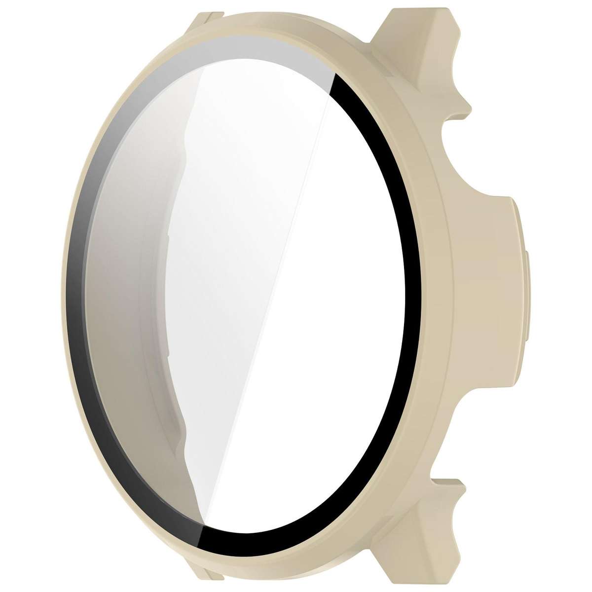 For Garmin Venu 4 45mm Tempered Film Integrated PC Watch Protective Cover(Ivory White)