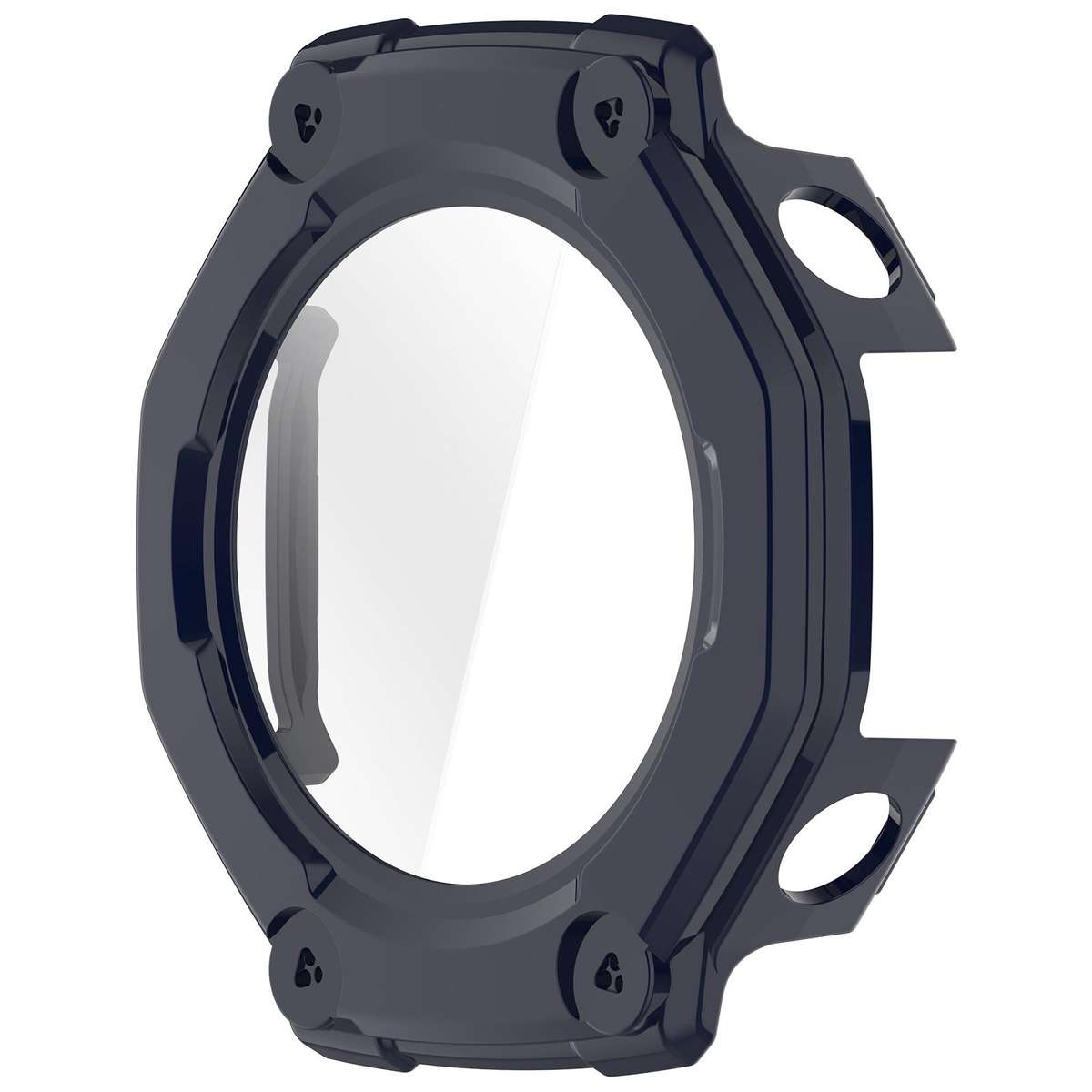 For Amazfit T-Rex 3 Tempered Film Integrated PC Watch Protective Cover(Ink Blue)