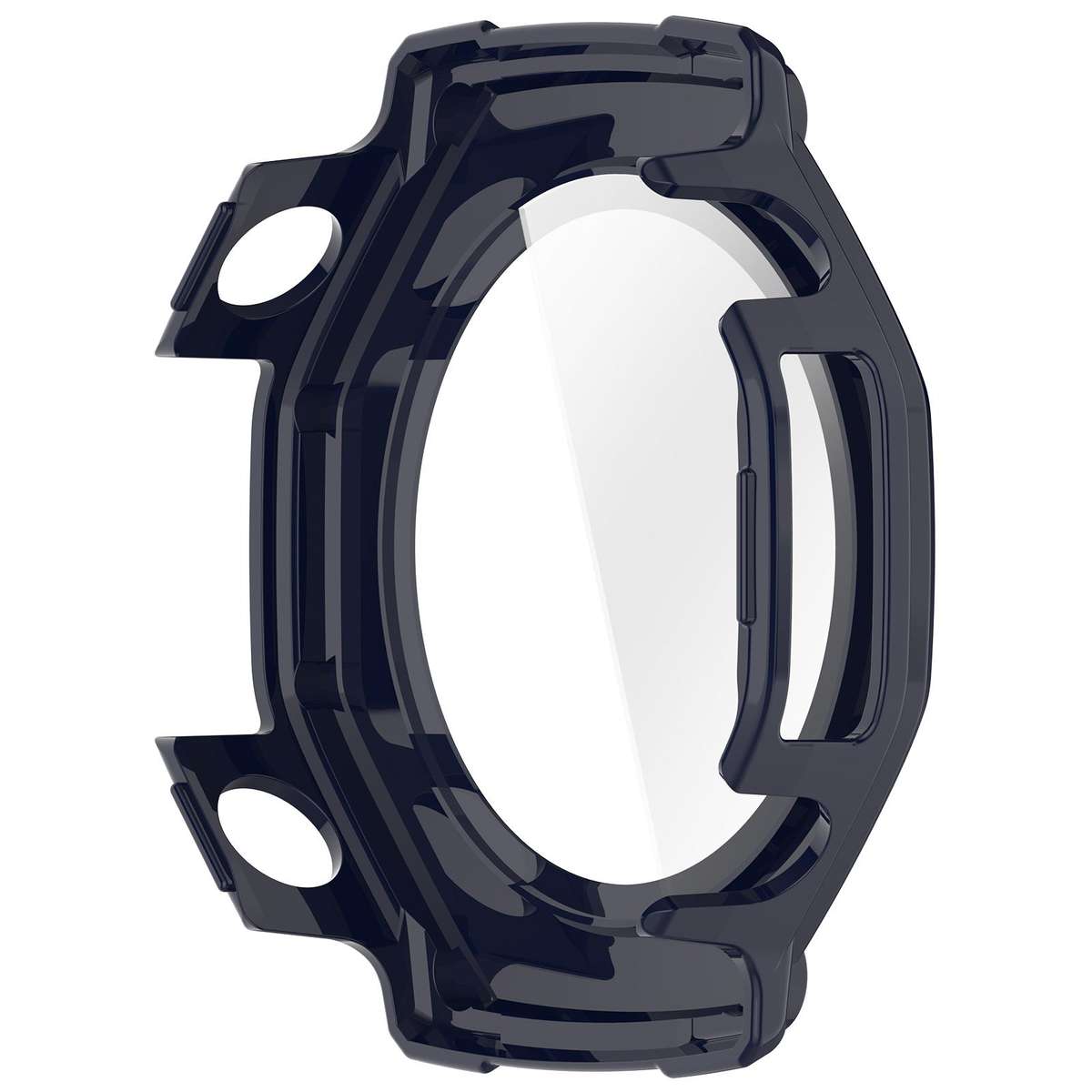 For Amazfit T-Rex 3 Tempered Film Integrated PC Watch Protective Cover(Ink Blue)