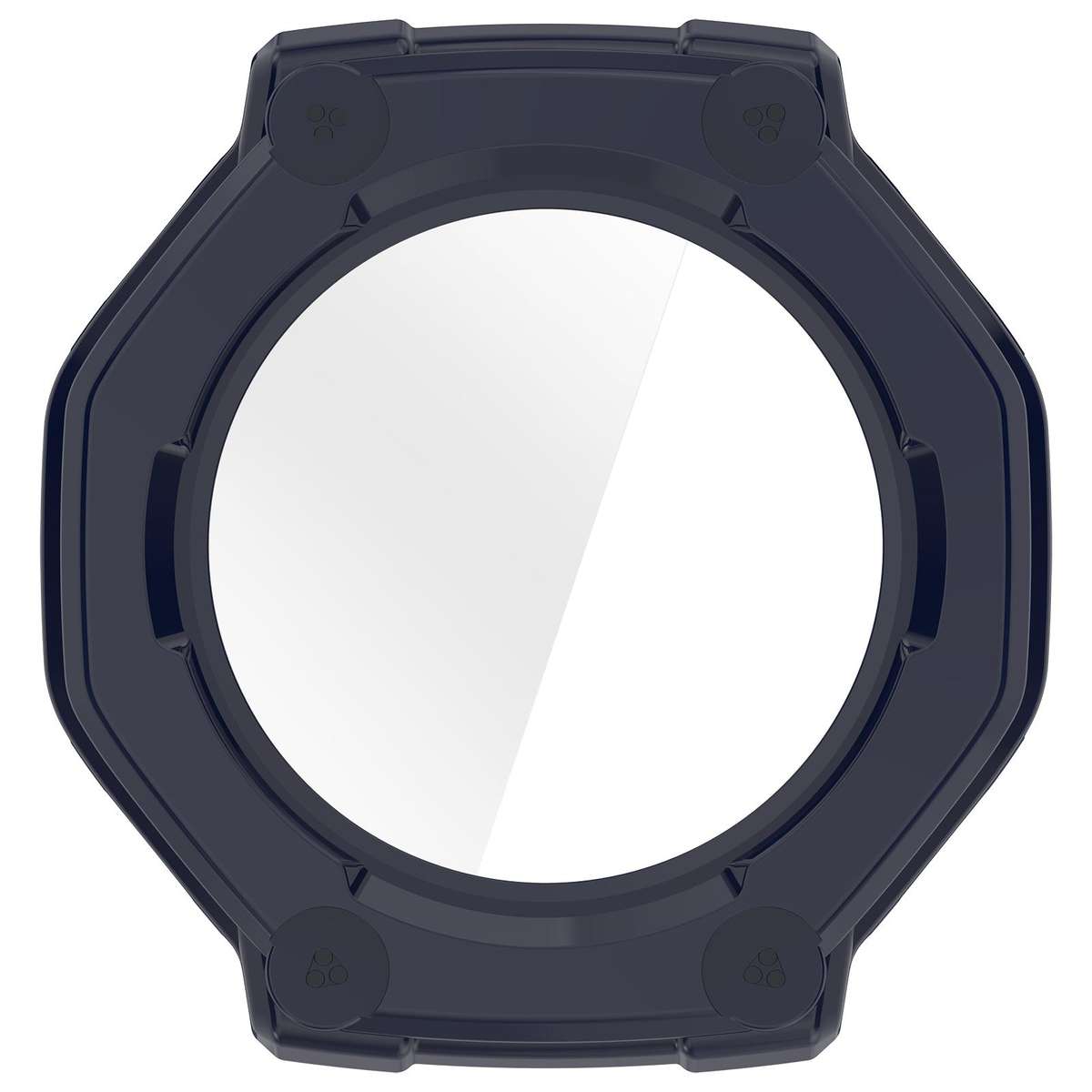 For Amazfit T-Rex 3 Tempered Film Integrated PC Watch Protective Cover(Ink Blue)