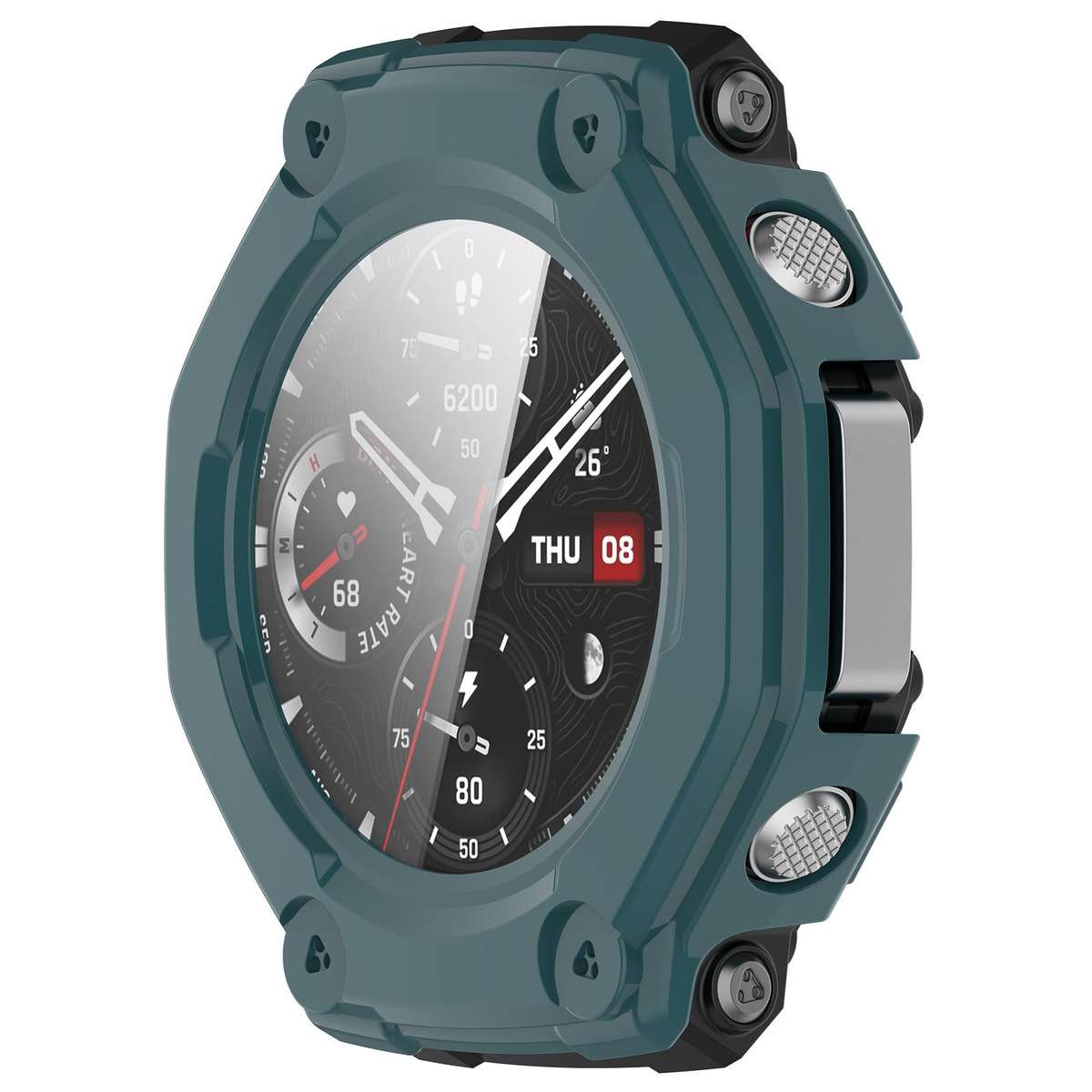 For Amazfit T-Rex 3 Tempered Film Integrated PC Watch Protective Cover(Green)