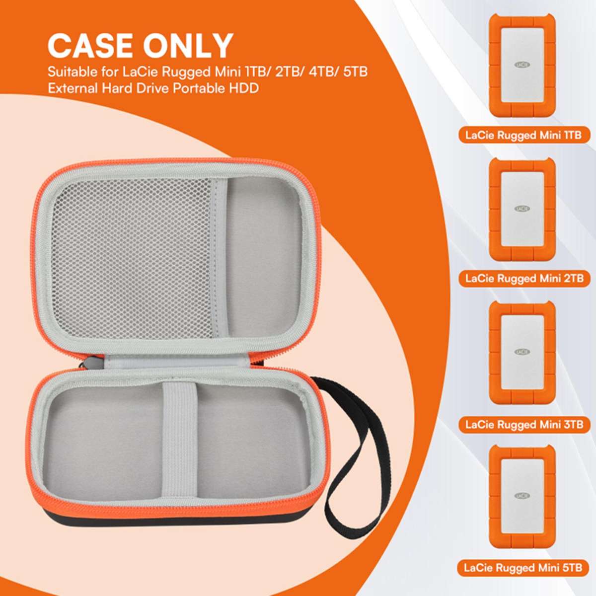 For LaCie Rugged Mini Hard Disk Portable Storage Protection Bag