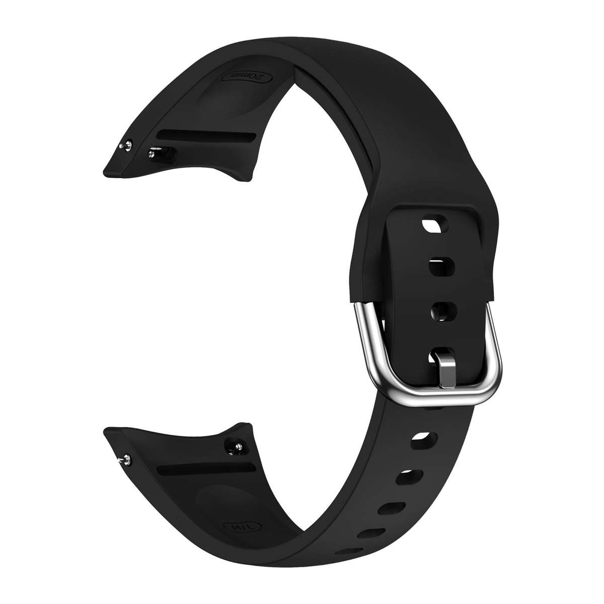 For Samsung Galaxy Watch FE / 7 / 6 / 5 / 4 Slim Silicone Watch Band(Black)