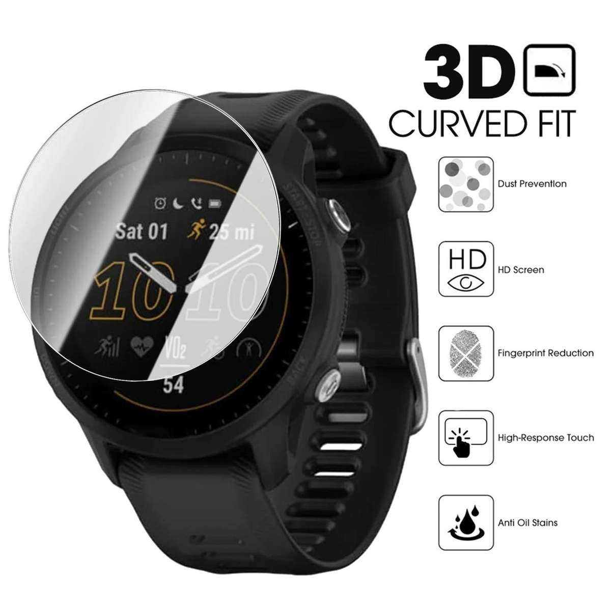 For Garmin Fenix 7X Pro Full-Screen Anti-Fingerprint HD Positioning Easy Installation Watch Tempered