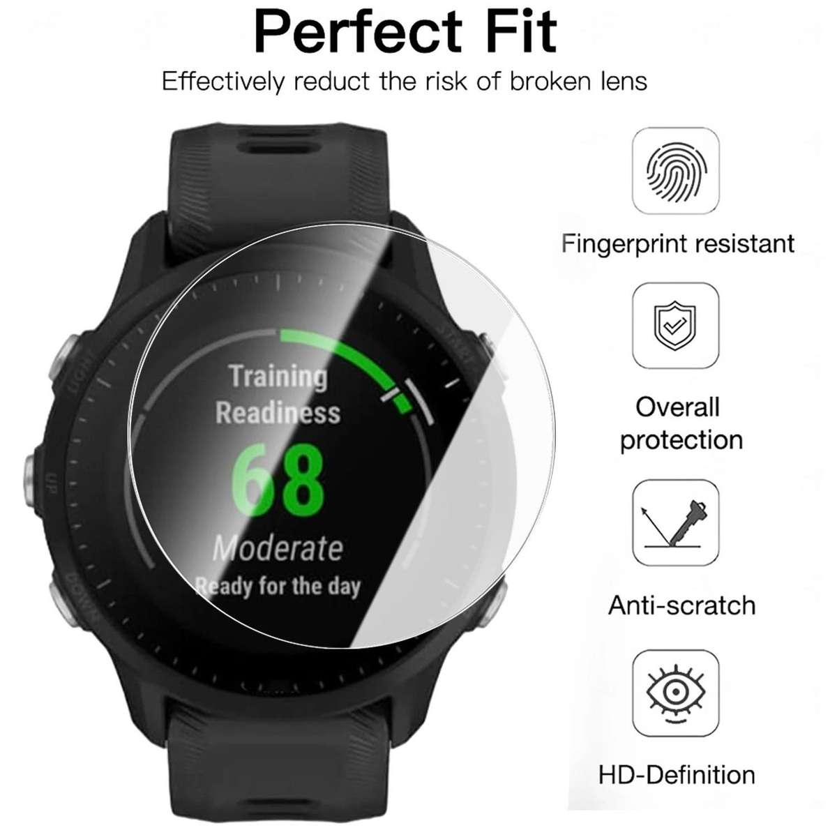 For Garmin Fenix 7X Pro Full-Screen Anti-Fingerprint HD Positioning Easy Installation Watch Tempered