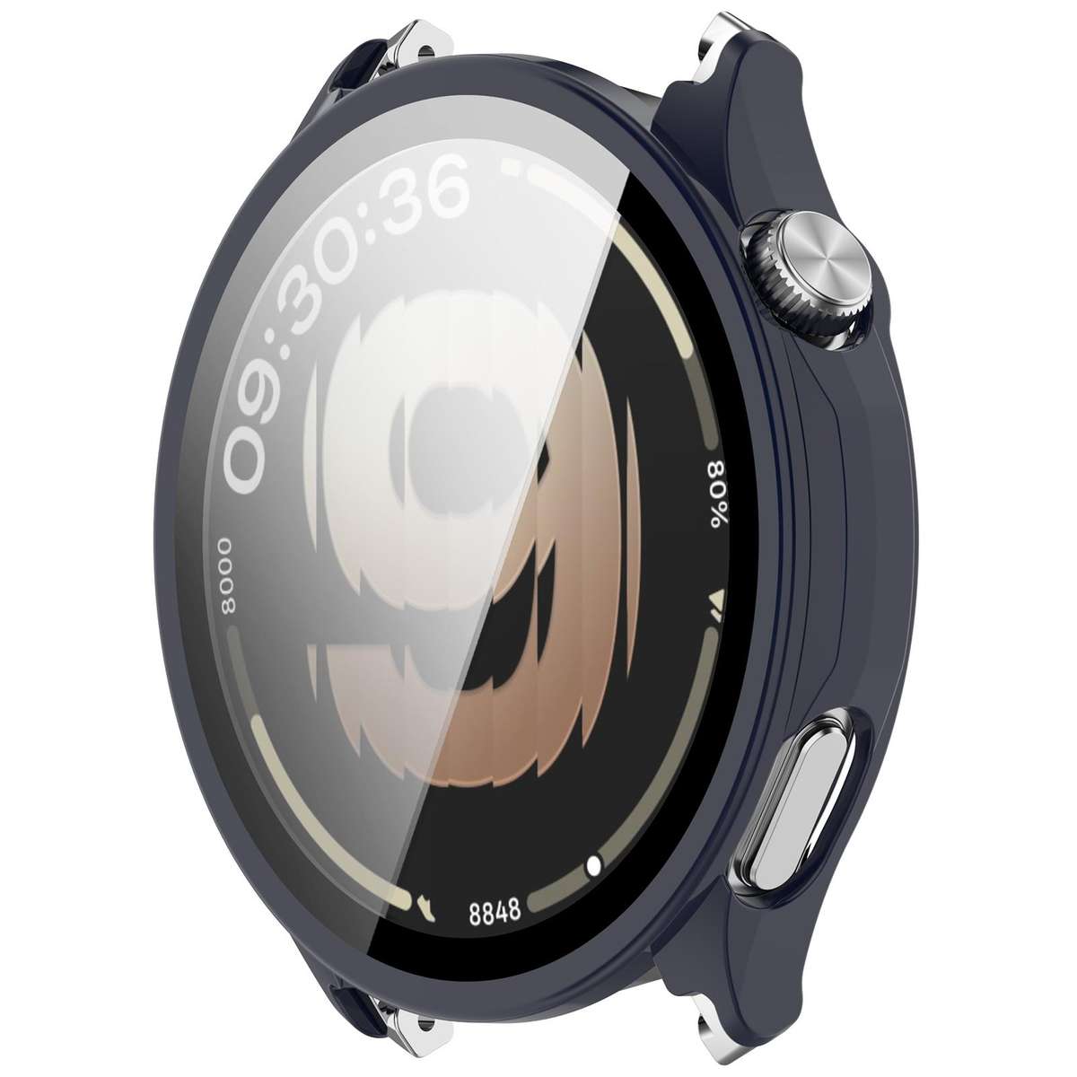For OPPO Watch S Tempered Film Integrated PC Watch Protective Cover(Black)