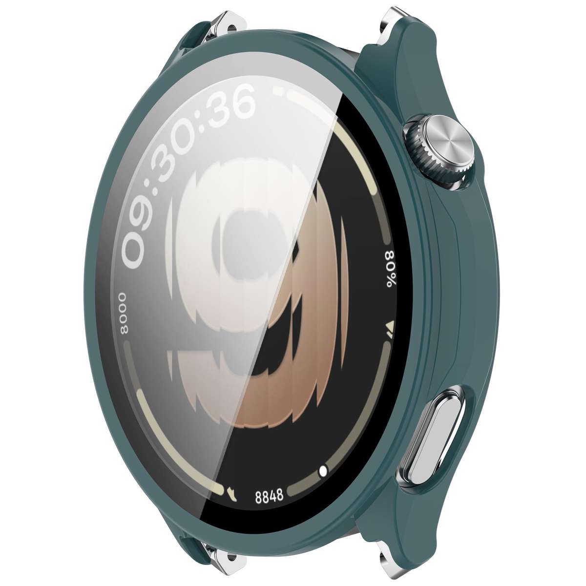 For OPPO Watch S Tempered Film Integrated PC Watch Protective Cover(Black)