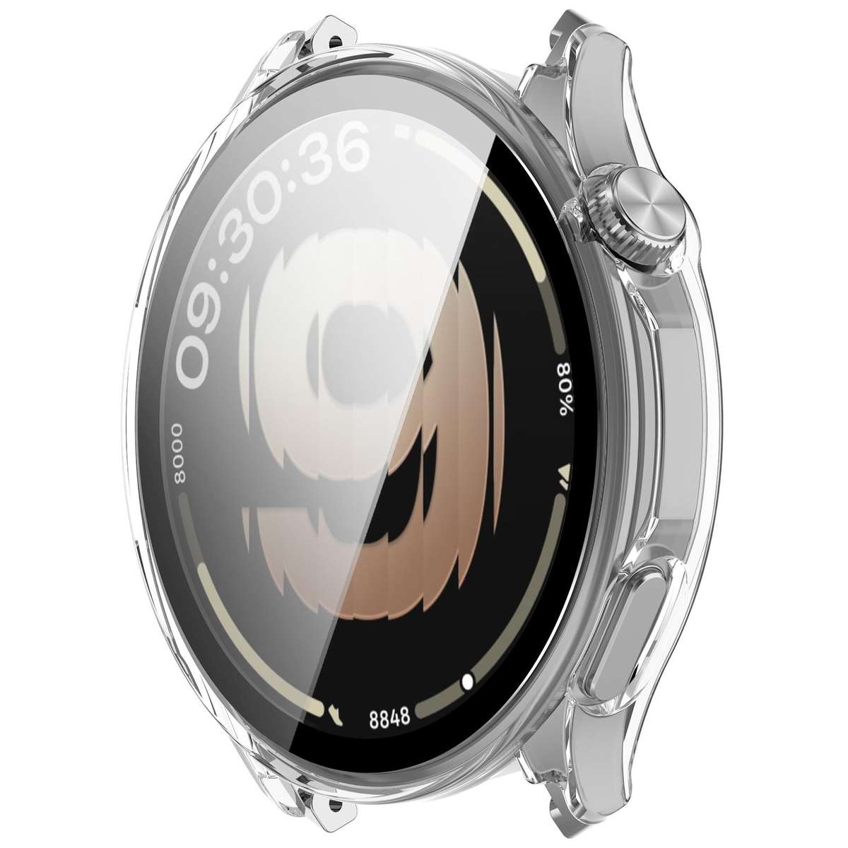 For OPPO Watch S Tempered Film Integrated PC Watch Protective Cover(Black)