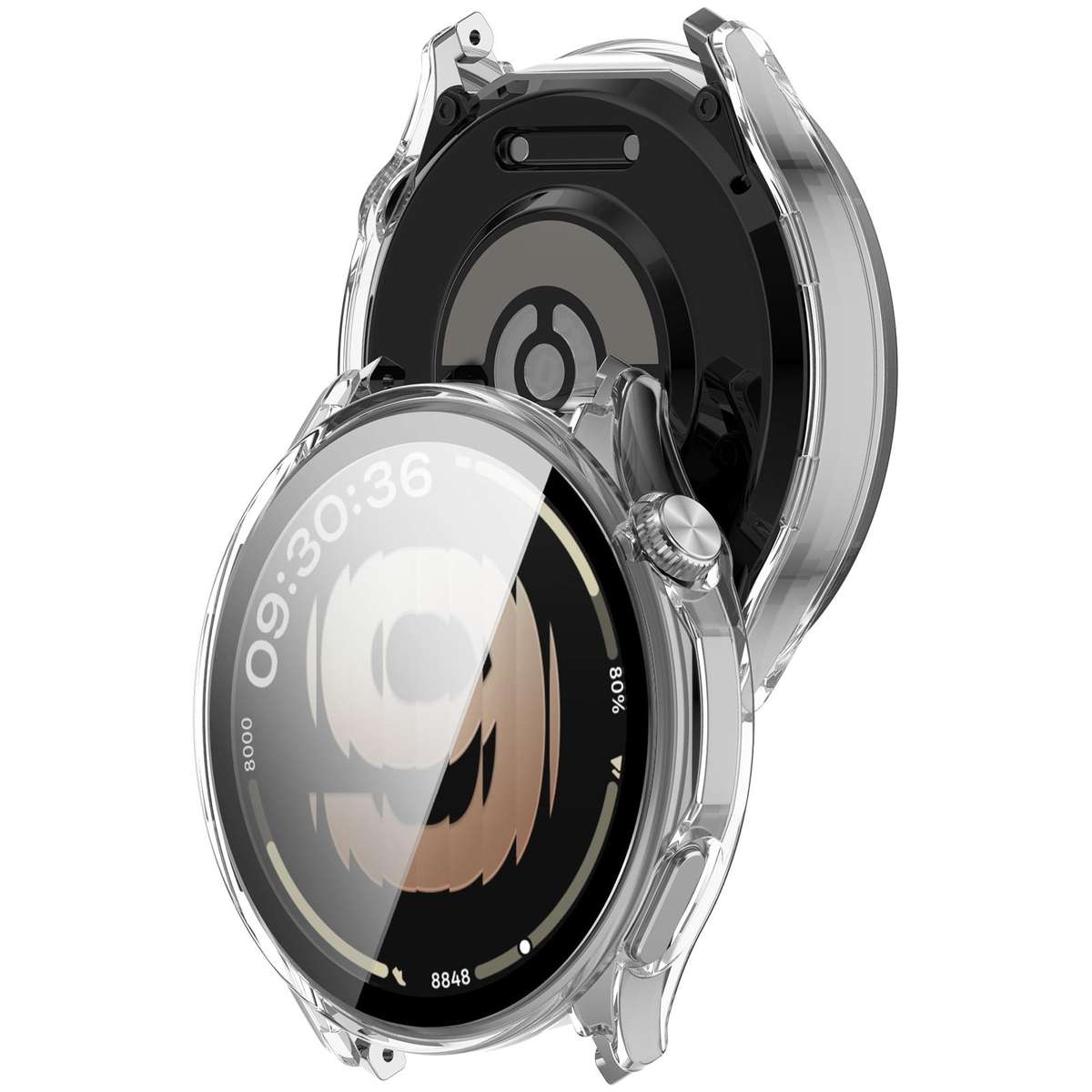 For OPPO Watch S Tempered Film Integrated PC Watch Protective Cover(Black)