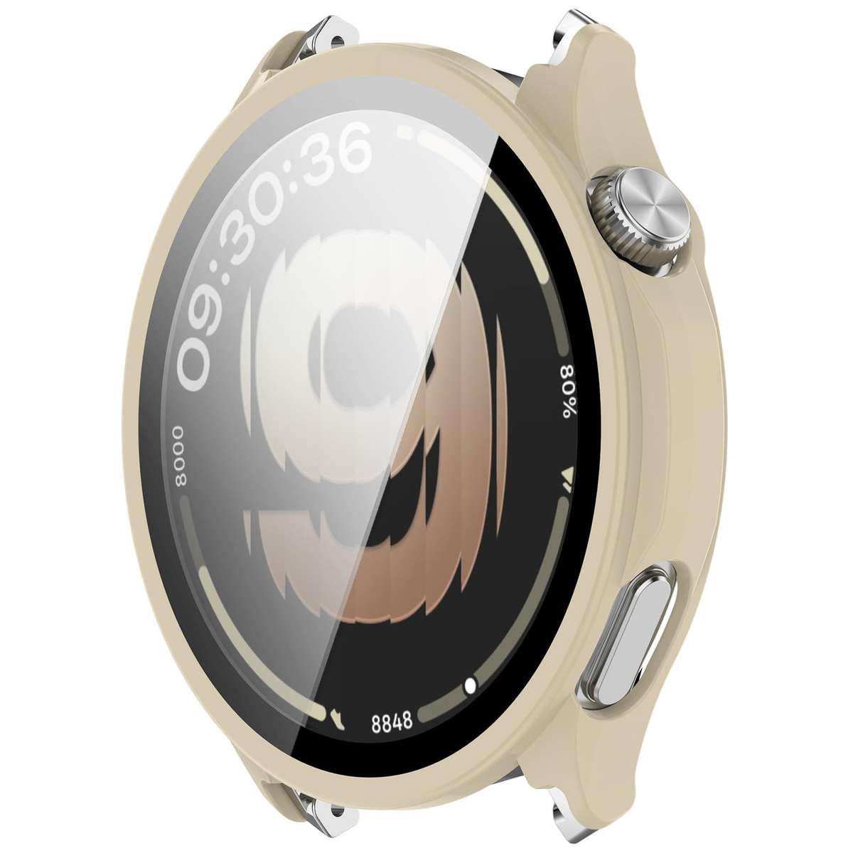 For OPPO Watch S Tempered Film Integrated PC Watch Protective Cover(Black)