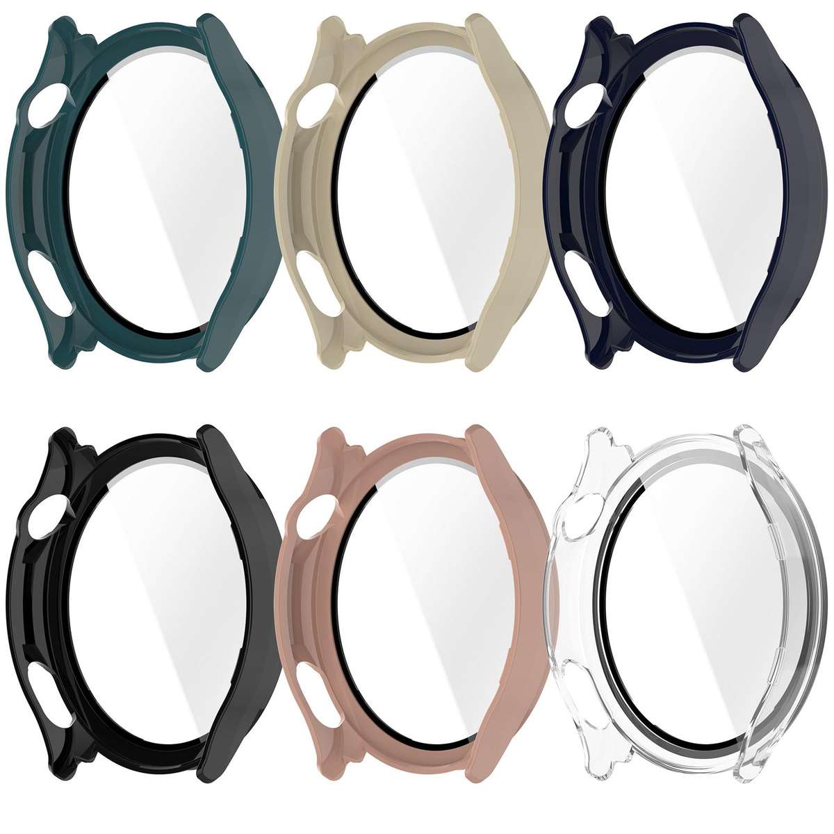 For OPPO Watch S Tempered Film Integrated PC Watch Protective Cover(Ivory White)