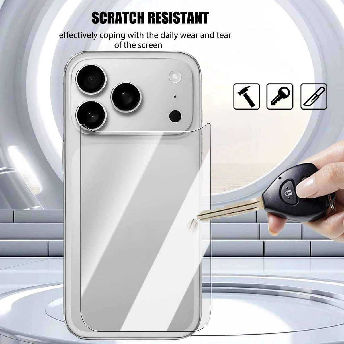 For iPhone 17 Kalebol 9H Hardness Scratch-resistant HD Clear Back Protector Tempered Glass Film