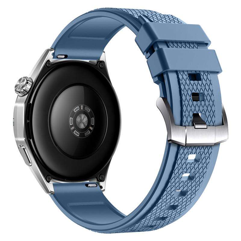 22mm Longines Texture Fluororubber Watch Band(Black)