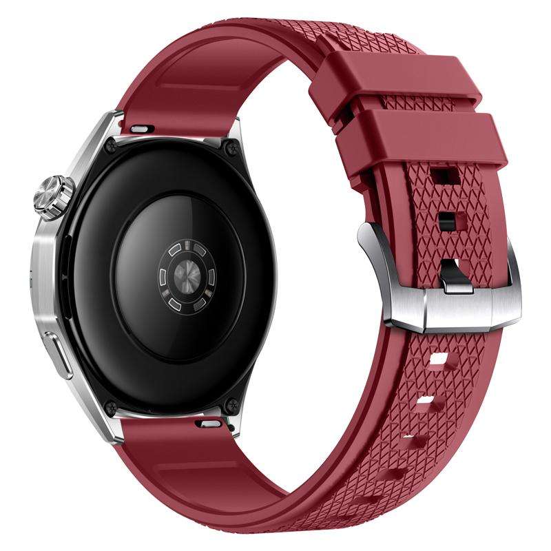 22mm Longines Texture Fluororubber Watch Band(Black)