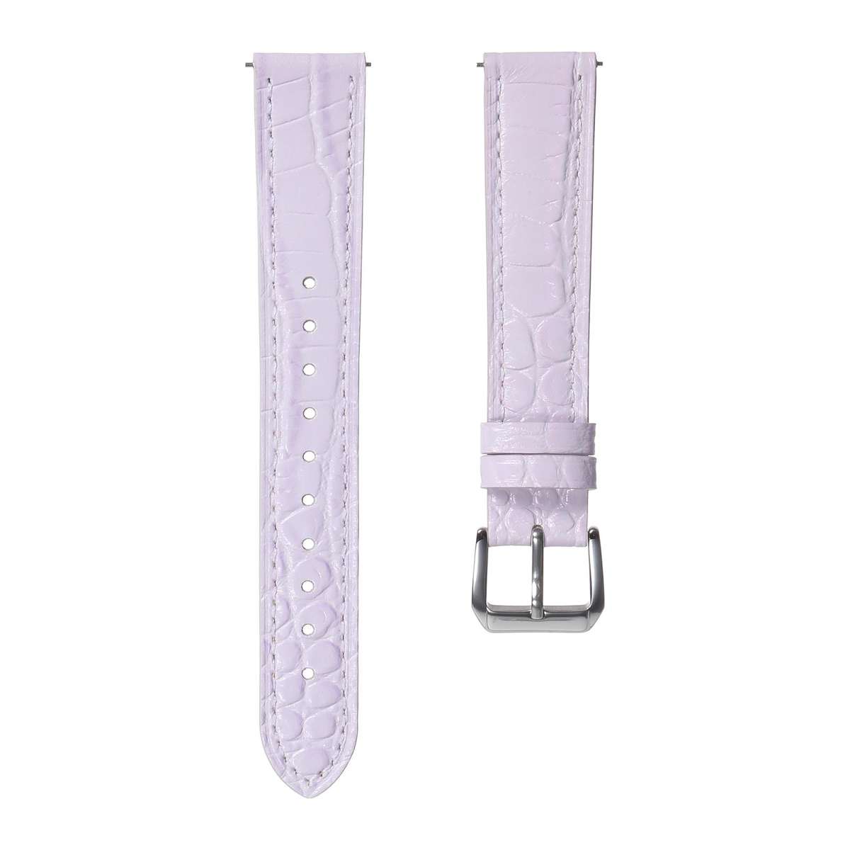 18mm Crocodile Texture Pin Buckle Leather Watch Band(Moonlight Purple)