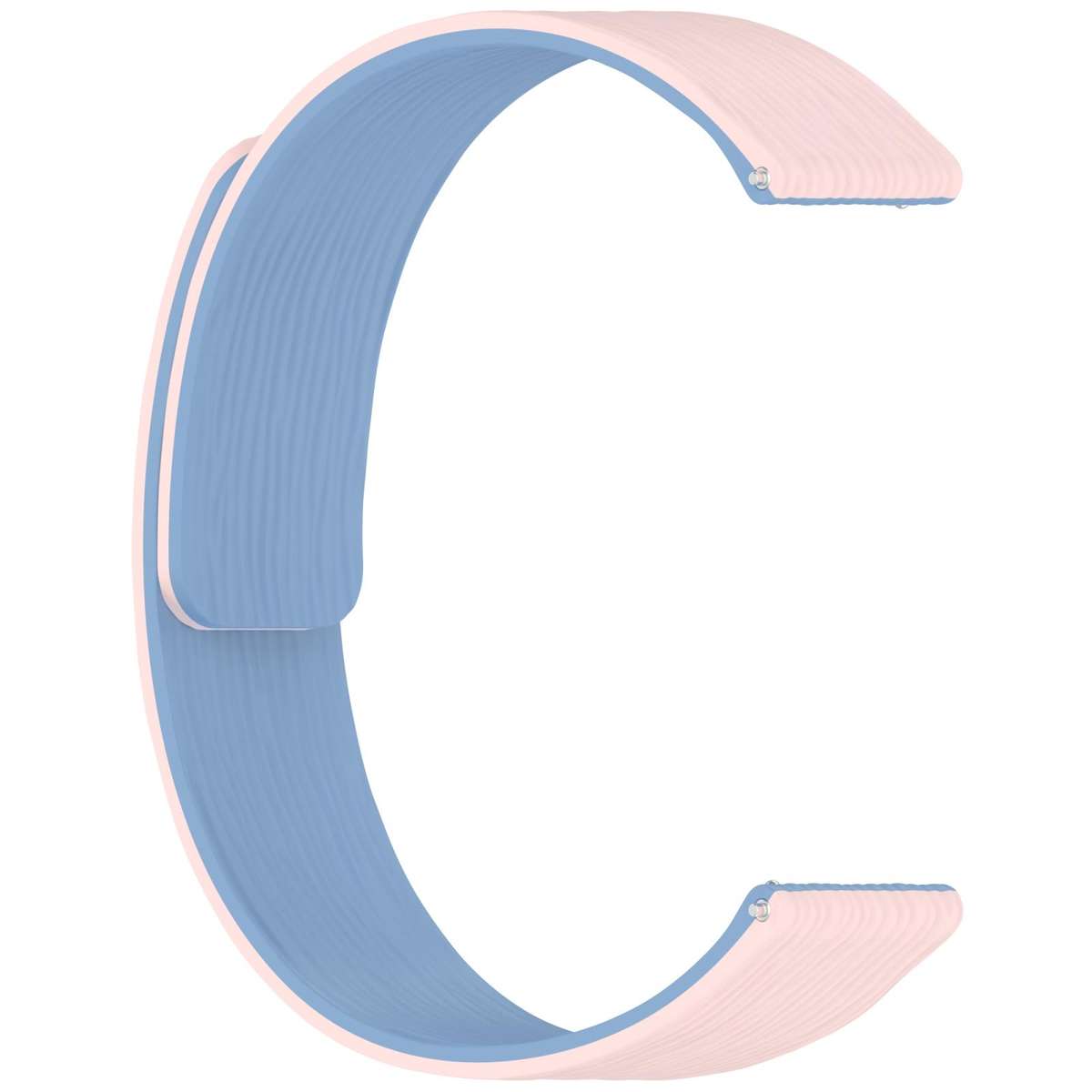 18mm Striped Soft Magnetic Silicone Watch Band(Pink Blue)
