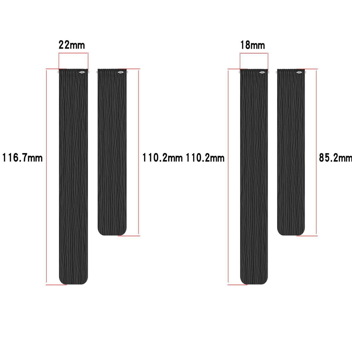 18mm Striped Soft Magnetic Silicone Watch Band(Pink Blue)
