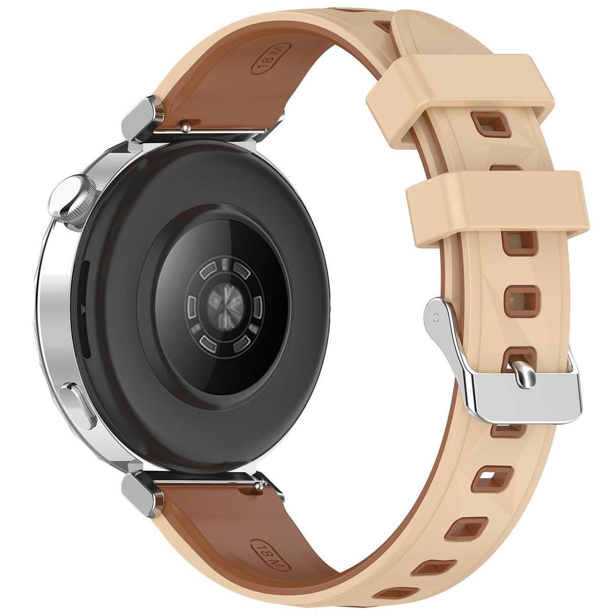 18mm Ice Crystal Texture Two Color Silicone Watch Band(Walnut Brown)