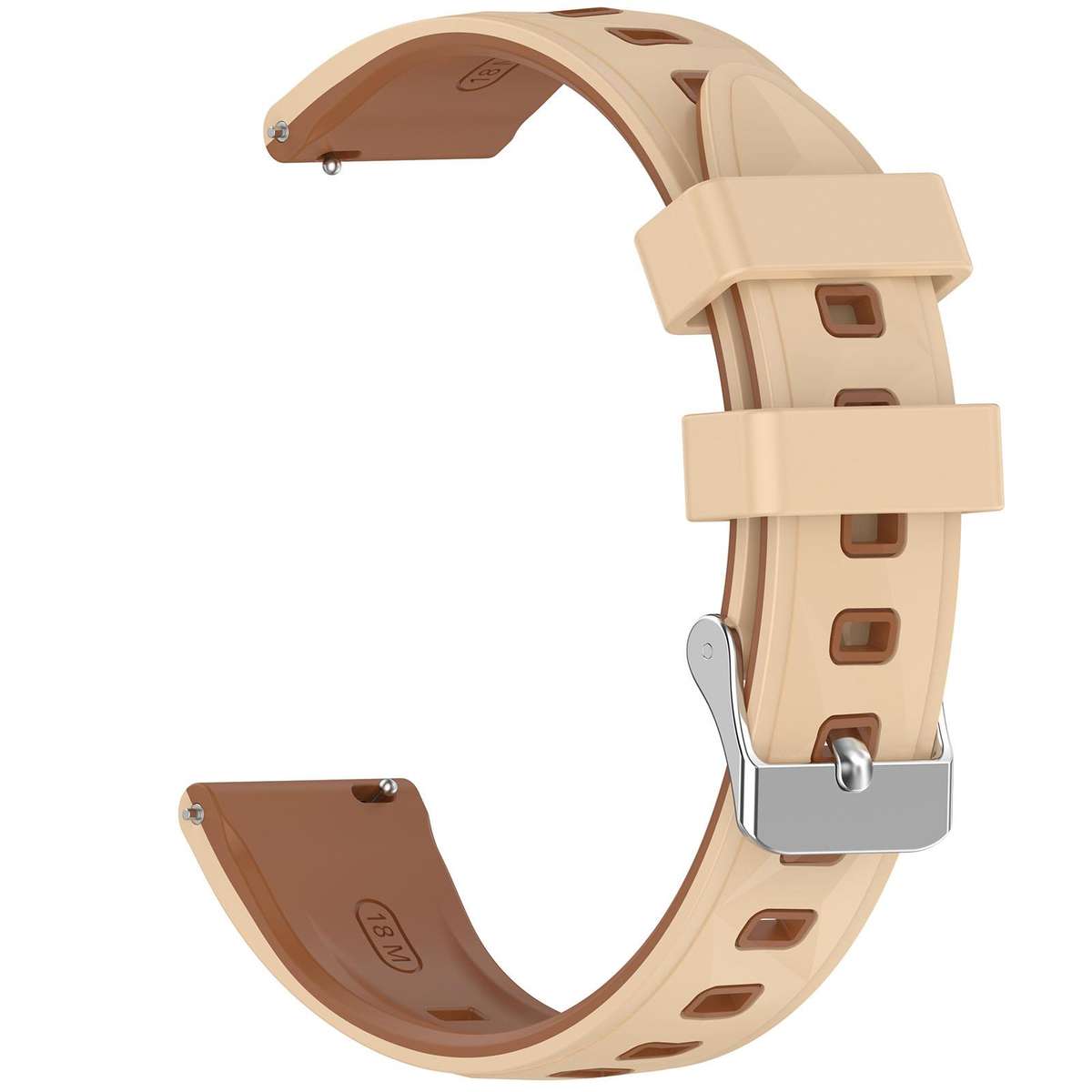 18mm Ice Crystal Texture Two Color Silicone Watch Band(Walnut Brown)
