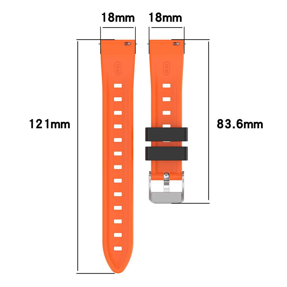 18mm Ice Crystal Texture Two Color Silicone Watch Band(Walnut Brown)