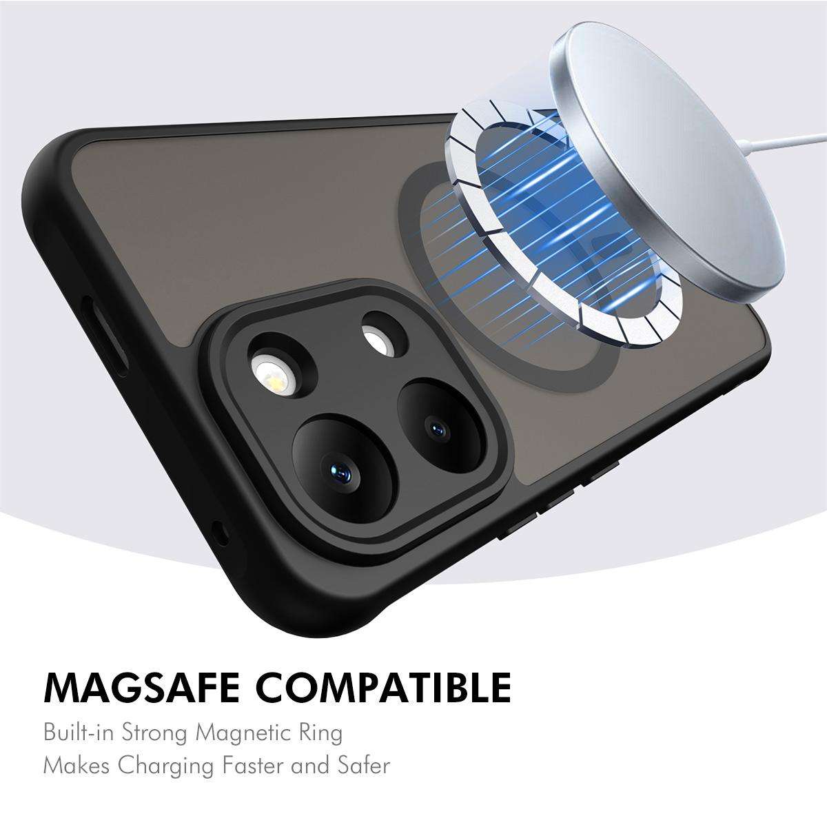 For Xiaomi Poco X8 Pro Max ENKAY Hat-Prince MagSafe Matte Translucent Shockproof Phone ... (Black)