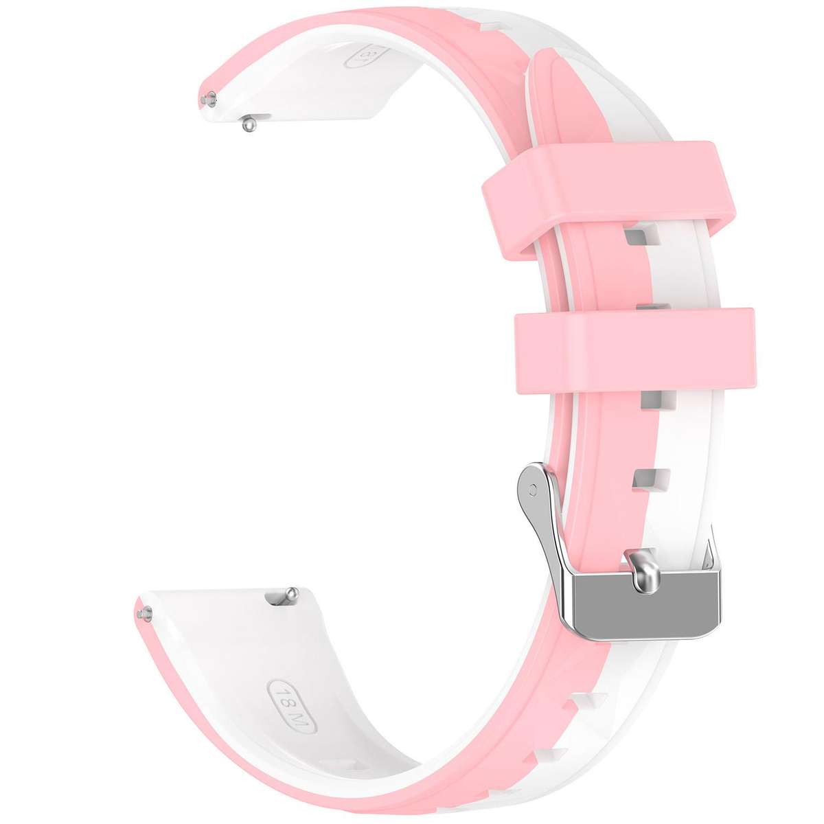 18mm Ice Crystal Texture Left and Right Spliced Two Color Silicone Watch Band(Pink White)