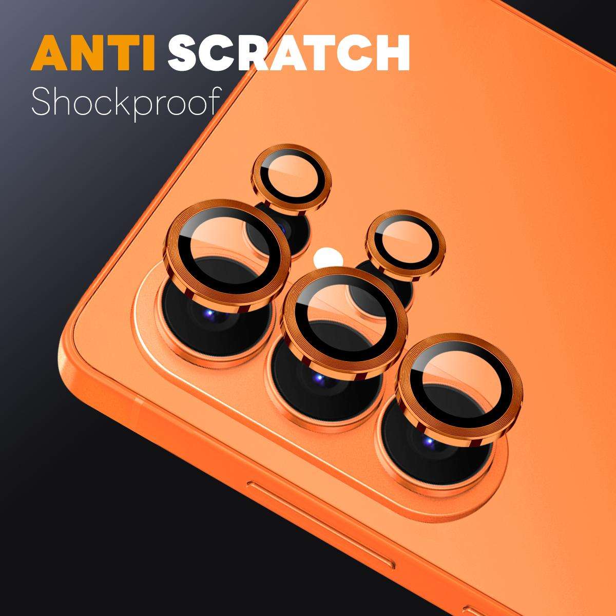 For Samsung Galaxy S26 Ultra 5G NORTHJO Camera Lens Protector CD Metal Ring Tempered ... (Orange)