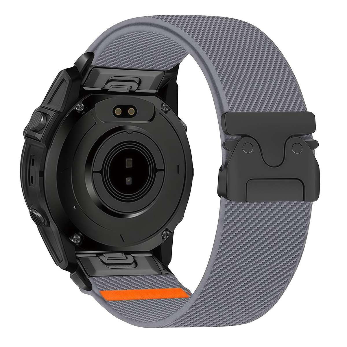 For Gamin 26mm Parachute Buckle Diagonal Weave Stretch Nylon Watch Band(Space Grey)