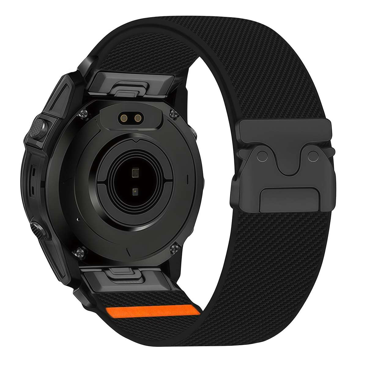 For Gamin 26mm Parachute Buckle Diagonal Weave Stretch Nylon Watch Band(Space Grey)