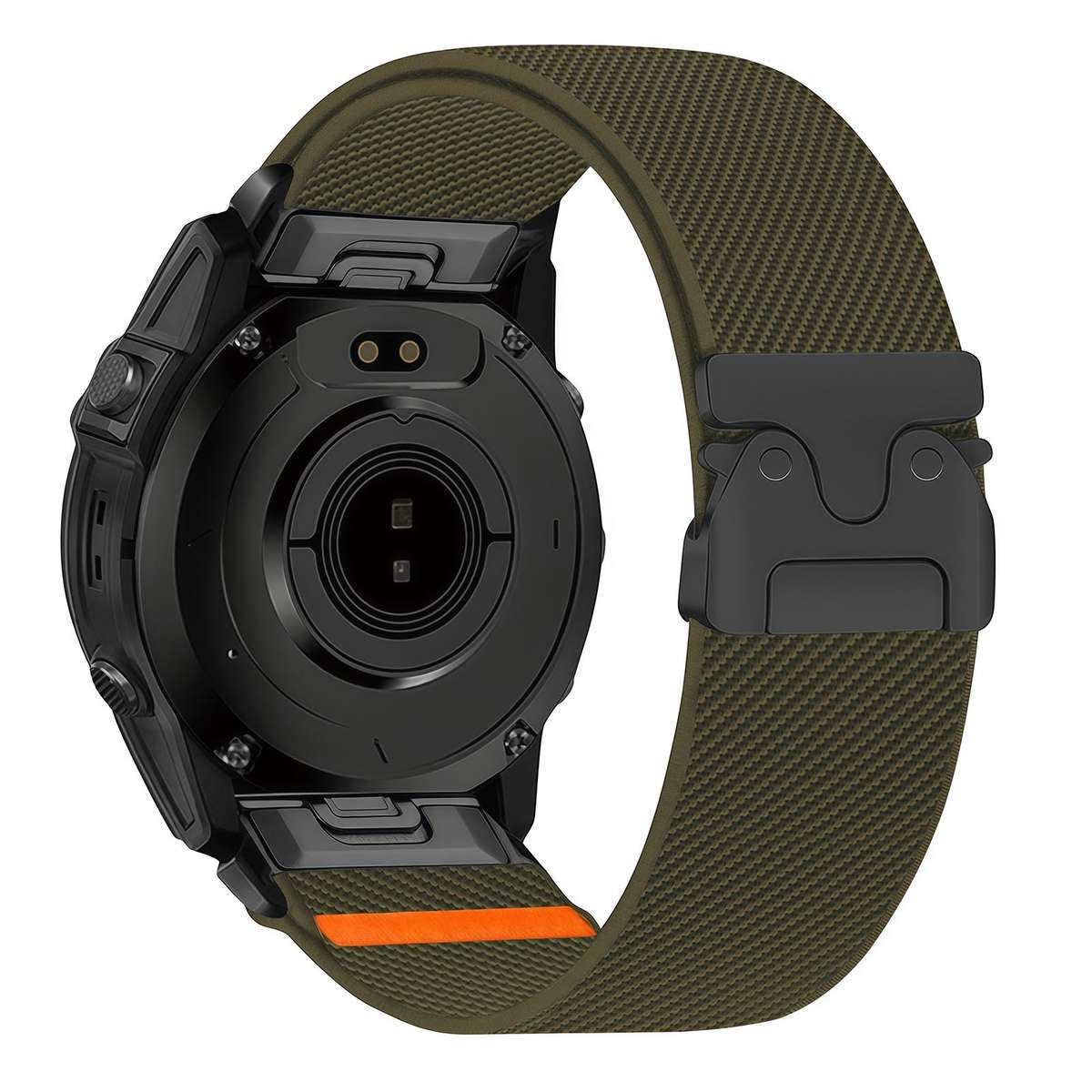 For Gamin 26mm Parachute Buckle Diagonal Weave Stretch Nylon Watch Band(Space Grey)