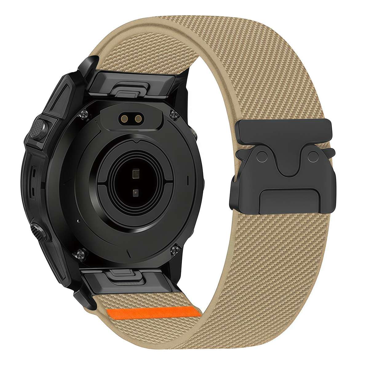For Gamin 26mm Parachute Buckle Diagonal Weave Stretch Nylon Watch Band(Space Grey)