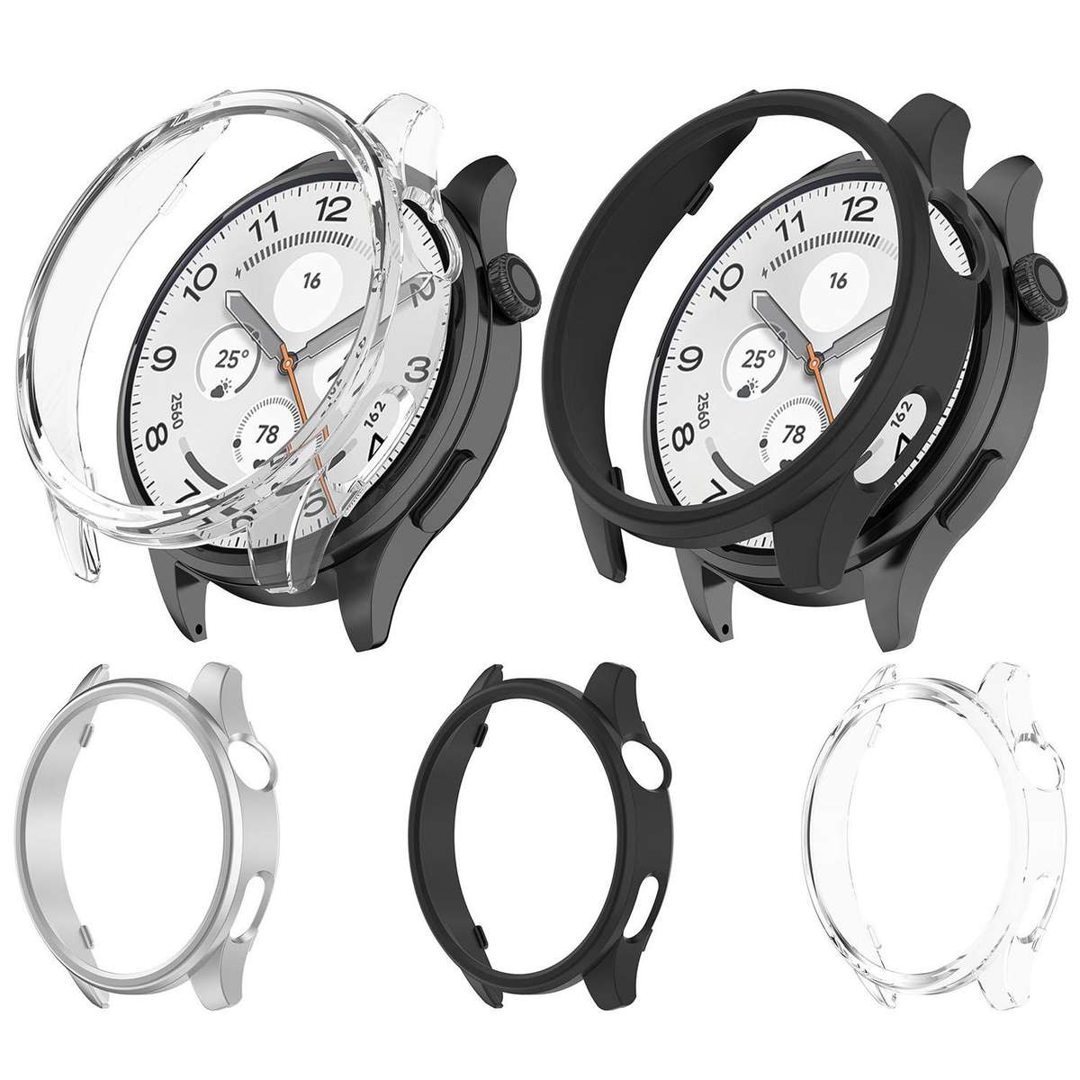 For Xiaomi Watch 5 Half Coverage Hollow PC Watch Protective Case(Brushed Silver)