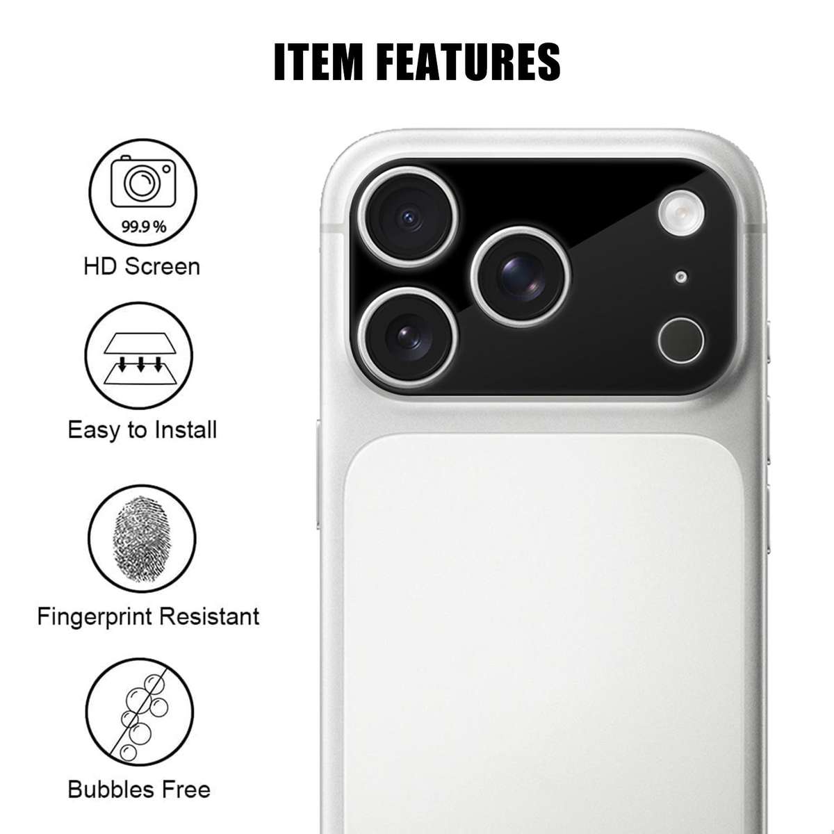 For iPhone 17 Pro Kalebol Silk-Screened HD Anti-Fingerprint AR Integrated Camera Lens Tempered Gla