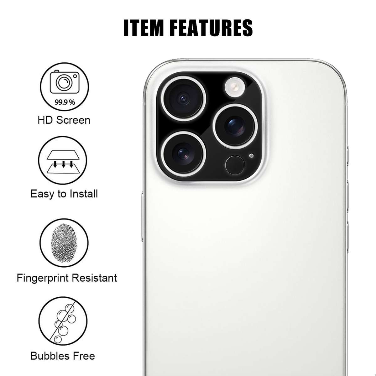 For iPhone 13 Pro / 13 Pro Max Kalebol Silk-Screened HD Anti-Fingerprint AR Integrated Camera Lens