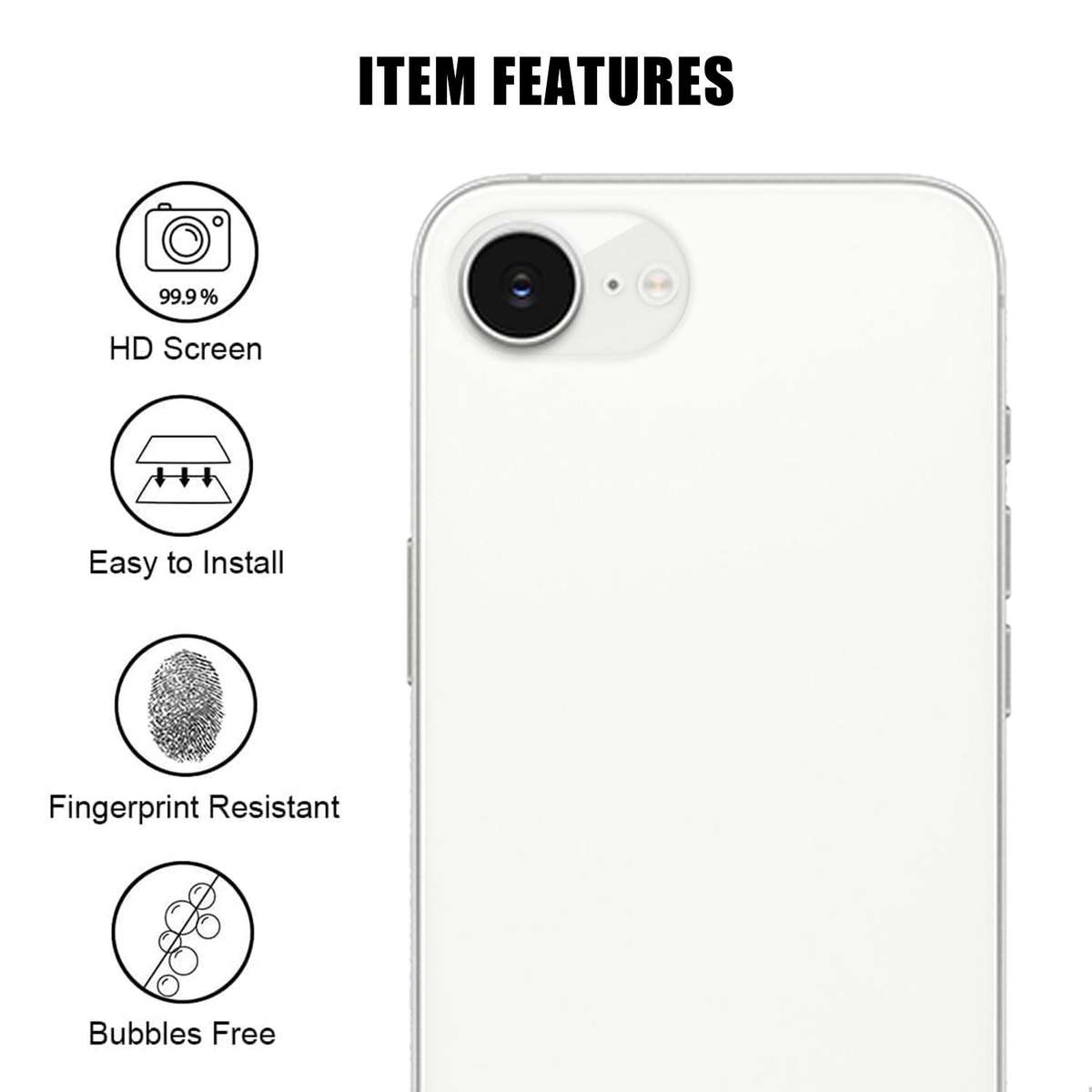 For iPhone 17e / 16e Kalebol Transparent HD Anti-Fingerprint AR Integrated Camera Lens Tempered Gl