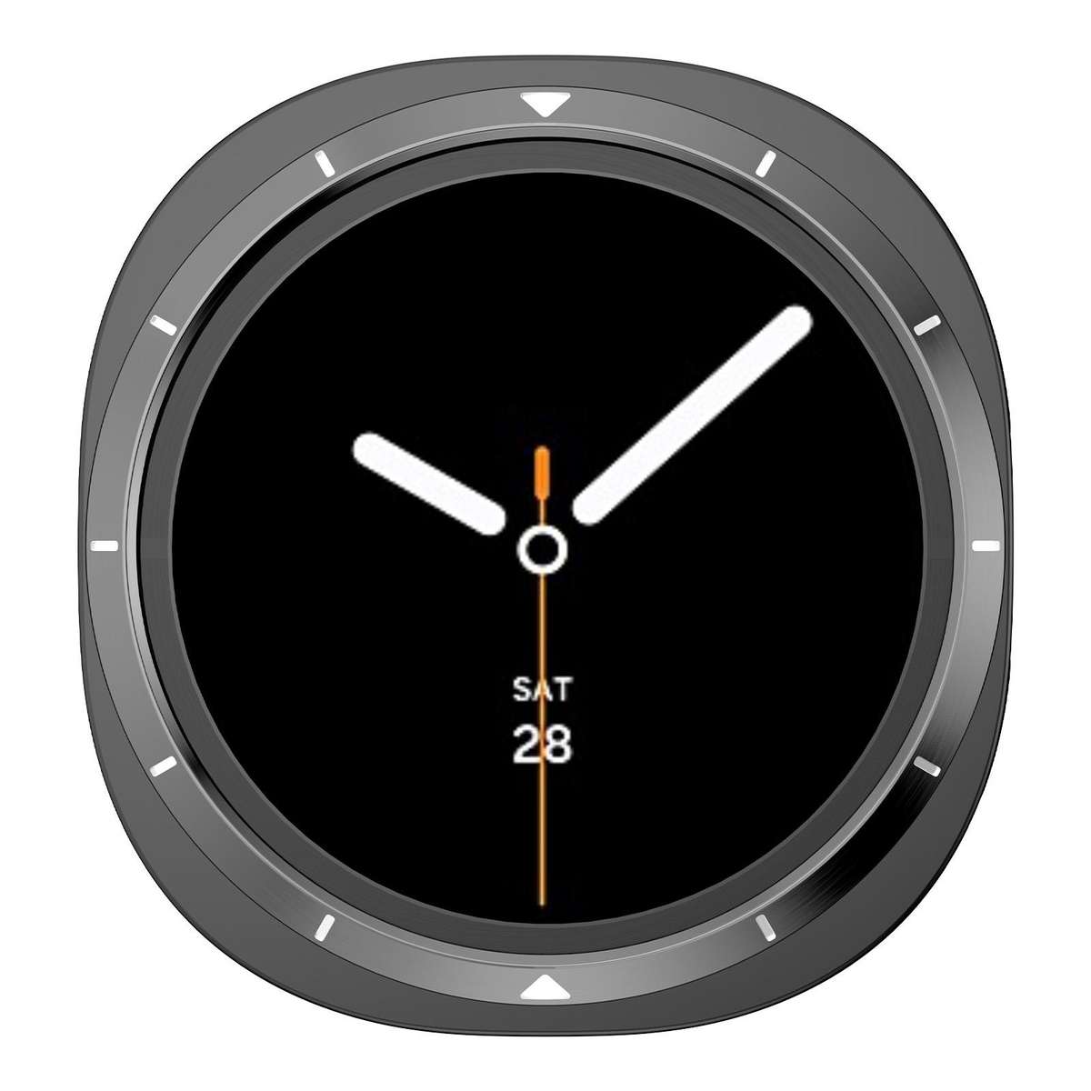 For Samsung Galaxy Watch8 44mm Metal Frame PC Back Cover Watch Prote ... (Black Border White Text)