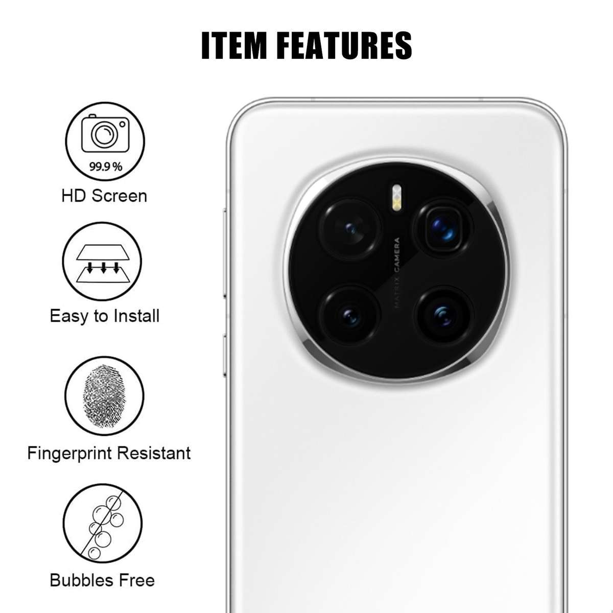 For Honor Magic7 Pro Kalebol Transparent HD Anti-Fingerprint AR Integrated Camera Lens Tempered Gl