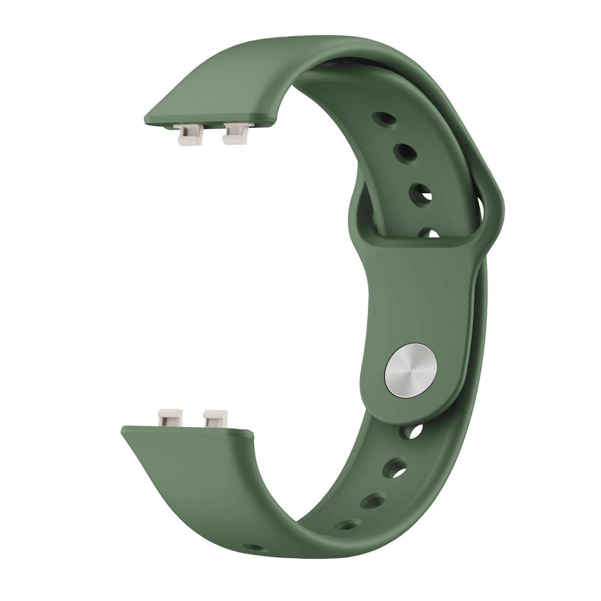 For Huawei Band 11 / Band 11 Pro Glossy Reverse Buckle Solid Color Silicone Watch Band(Dark Green)