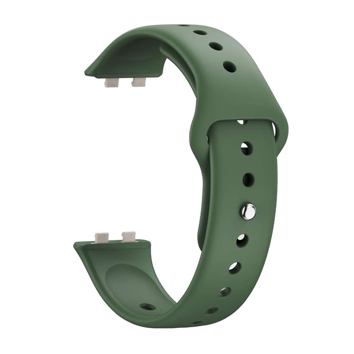 For Huawei Band 11 / Band 11 Pro Glossy Reverse Buckle Solid Color Silicone Watch Band(Dark Green)