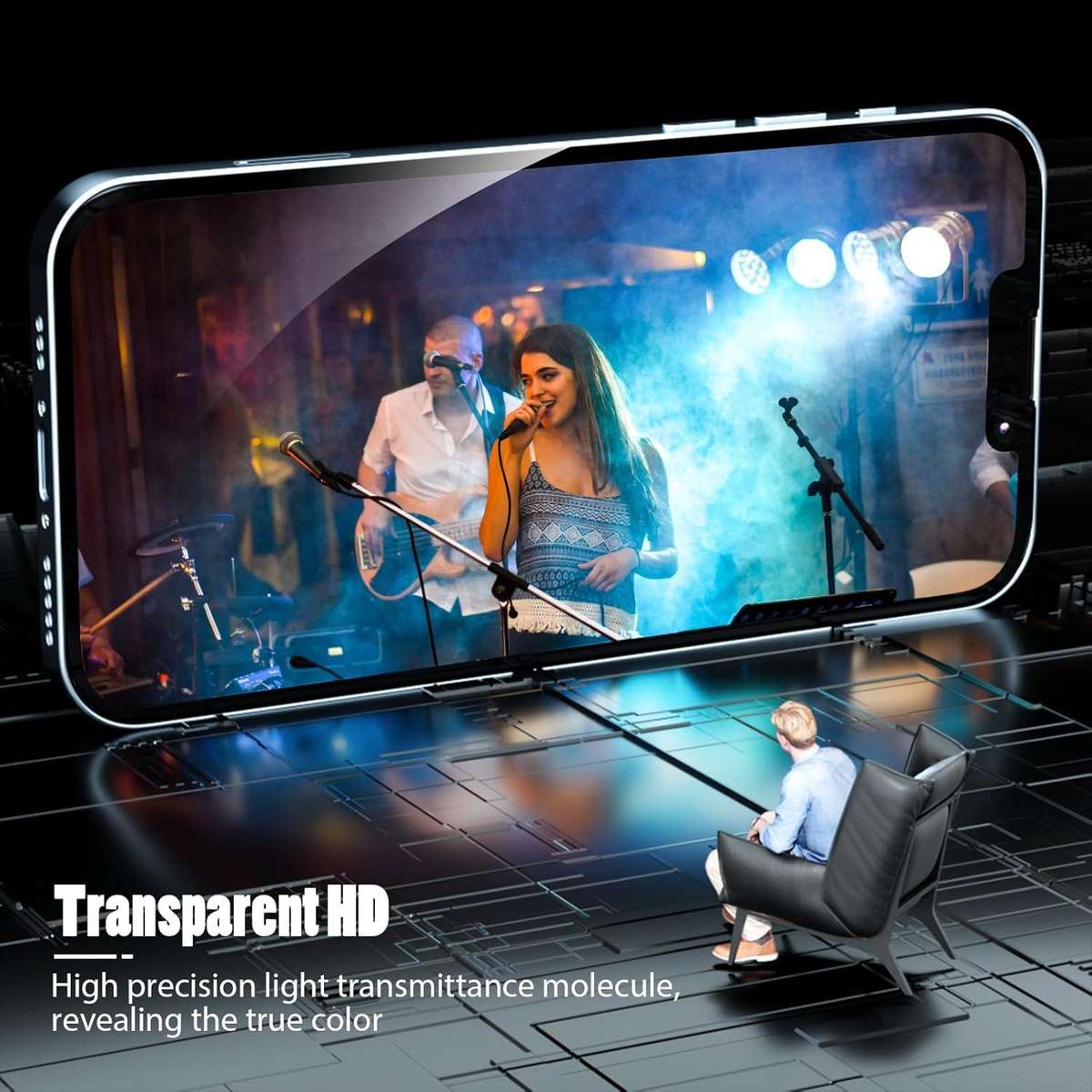 For Honor Magic8 Pro Air Kalebol High-Aluminum Screen-Printed Full-Coverage Anti-Fingerprint Black