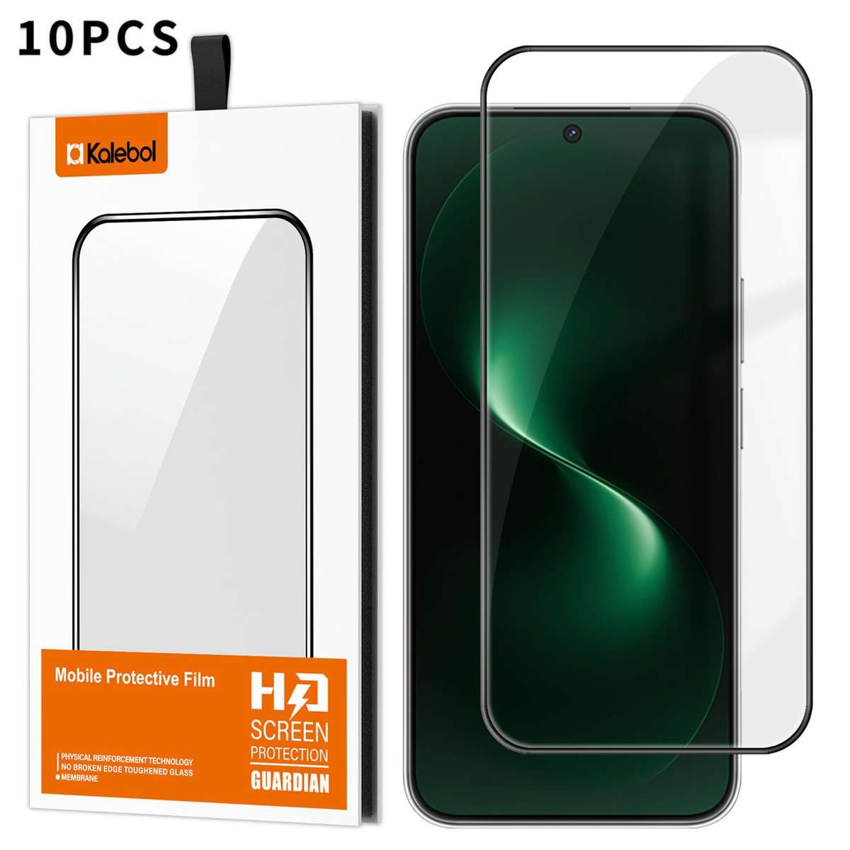 For Huawei nova 15 10pcs Kalebol High-Aluminum Screen-Printed Full-Coverage Anti-Fingerprint Black