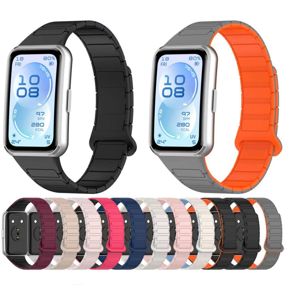 For Huawei Band 11 / Band 11 Pro I-Shaped Adjustable Magnetic Silicone Watch Band(Starlight)